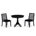 thumbnail image 2 of East West Furniture Antique 3-Piece Dining Set in Black Finish, 2 of 6