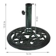 thumbnail image 3 of Sunnydaze Support de Base Rond pour Parasol d'Extérieur en Fonte Robuste Décorative Motif de Fleur de Rose pour Patio et Cour - 16 Pouces - Vert, 3 of 7