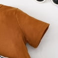 thumbnail image 5 of 4T Baby Boys Clothes 5T Boys 2PCS Summer Outfits Set Toddler Boys Short Sleeve Top Shorts Set with Bag Brown, 5 of 8