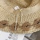 thumbnail image 5 of Sombrero de paja de ala grande de verano con circunferencia de la cabeza de 56-58 cm, sombrero de playa tejido para exteriores, sombrero para el sol con protección solar y anti-ultravioleta, 5 of 6