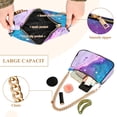 thumbnail image 4 of Blue and Purple Womens Chain Shoulder Bag Tote Handbag Clutch Hobo Purse with Zipper for Travel Casual, 4 of 7
