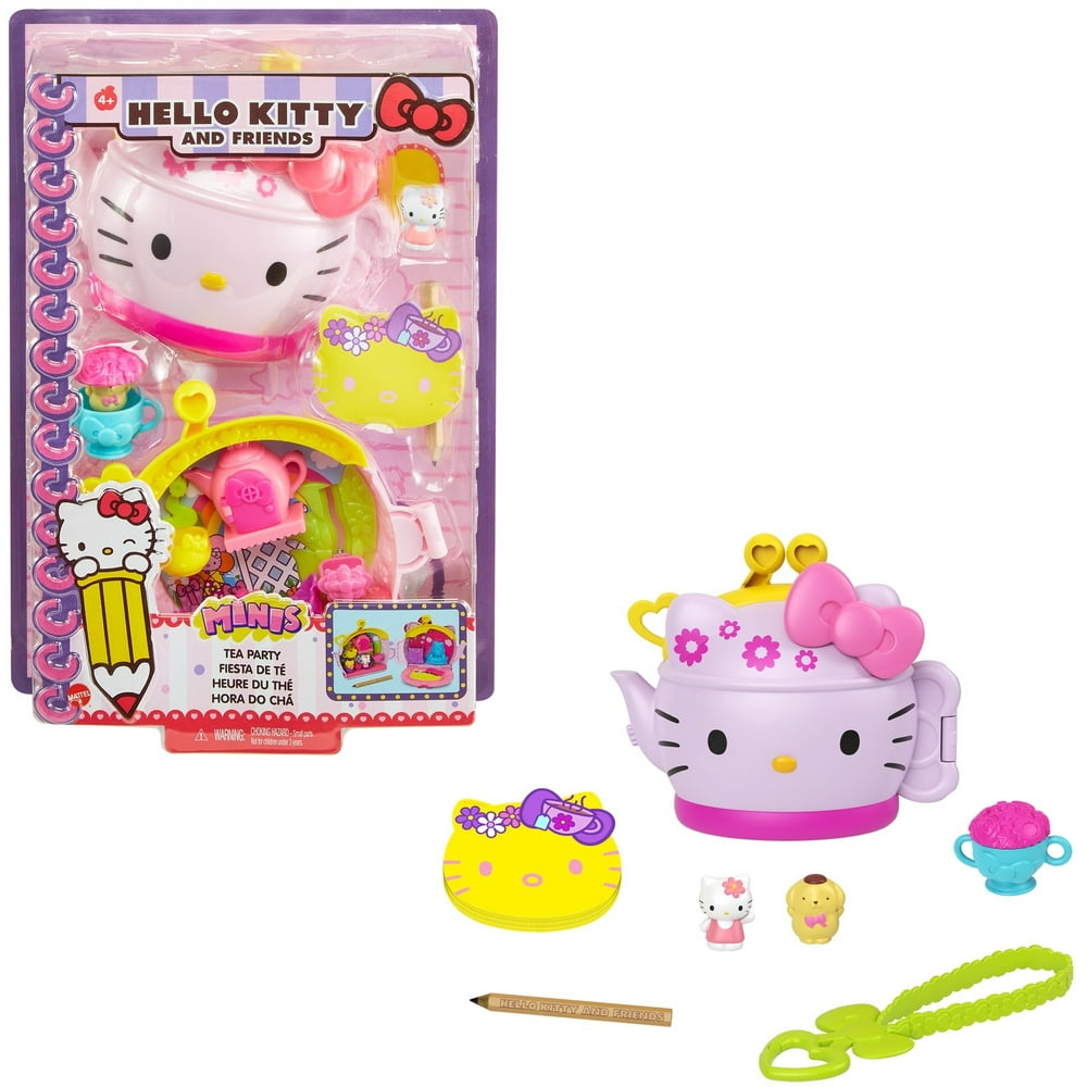 Hello Kitty Tea Party Compact (4.9in / 12.5cm) with 2 Sanrio Minis