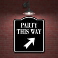 thumbnail image 2 of Party This Way 45 Degree Up Right Arrow BLACK Aluminum Composite Sign, 20"x24", 2 of 9