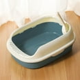 thumbnail image 6 of Cat Open Top Pet Litter Tray Portable High Sided Semi Closed Cat Sand Navy, 6 of 8