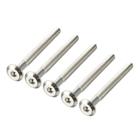 

M6x70mm Hex Screws Bolts Carbon Steel Nickel Plated 5 Pack