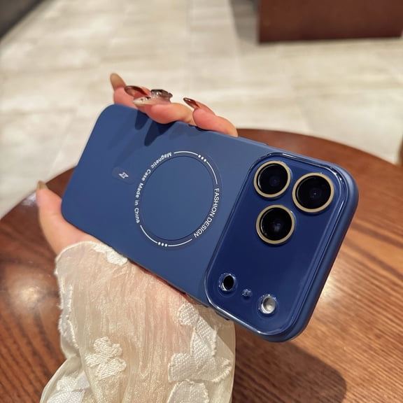 Magnetic Case for iPhone 17 Pro Max, Compatible with MagSafe, Stylish Ultra Slim Shockproof Protective Hard PC Lightweight Anti-Scratch Men Women Phone Case with Lens Protector, Blue