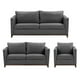 thumbnail image 1 of Sala Oslo 3 Piezas Gris oscuro (Sofá, Love Seat y Sillón), 1 of 8
