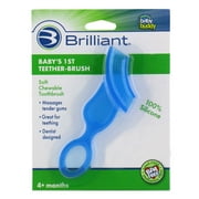 Brilliant Babys 1st Toothbrush Teether, Chewable Silicone, No-BPA First Brush for Babies and Toddlers, Blue, 1 Count