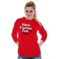thumbnail image 3 of Here Comes Fun Energetic Long Sleeve TShirt Men Women Brisco Brands S, 3 of 6