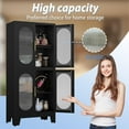 thumbnail image 5 of Black Metal Storage Cabinet with Doors and 3 Shelves (2 Adjustable) for Kitchen, Laundry Room, Home Office, Kids Room, 5 of 17