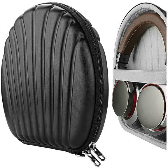 Geekria Shield Headphones Case Compatible with Audio-Technica ATH-MSR7, ATH-ANC700BT, ATH-SR50BT Headphones, Replacement Hard Shell Travel Carrying Bag with Cable Storage (SeaShell Black)