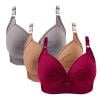 thumbnail image 4 of Nmnitkp Push Up Bras for Women Plus Size Comfortable and Breathable Bra Solid Color V-Neck Bras for Women No Underwire & (2,3,5PC), 4 of 4