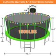 thumbnail image 4 of CITYLE 16 FT Trampoline 1500 LBS for Adults and 10 Kids, Heavy Duty Outdoor Trampoline with Basketball Hoop and Enclosure Net, Trampoline with Lights, Wind Stakes, No Gap Design,, 4 of 6