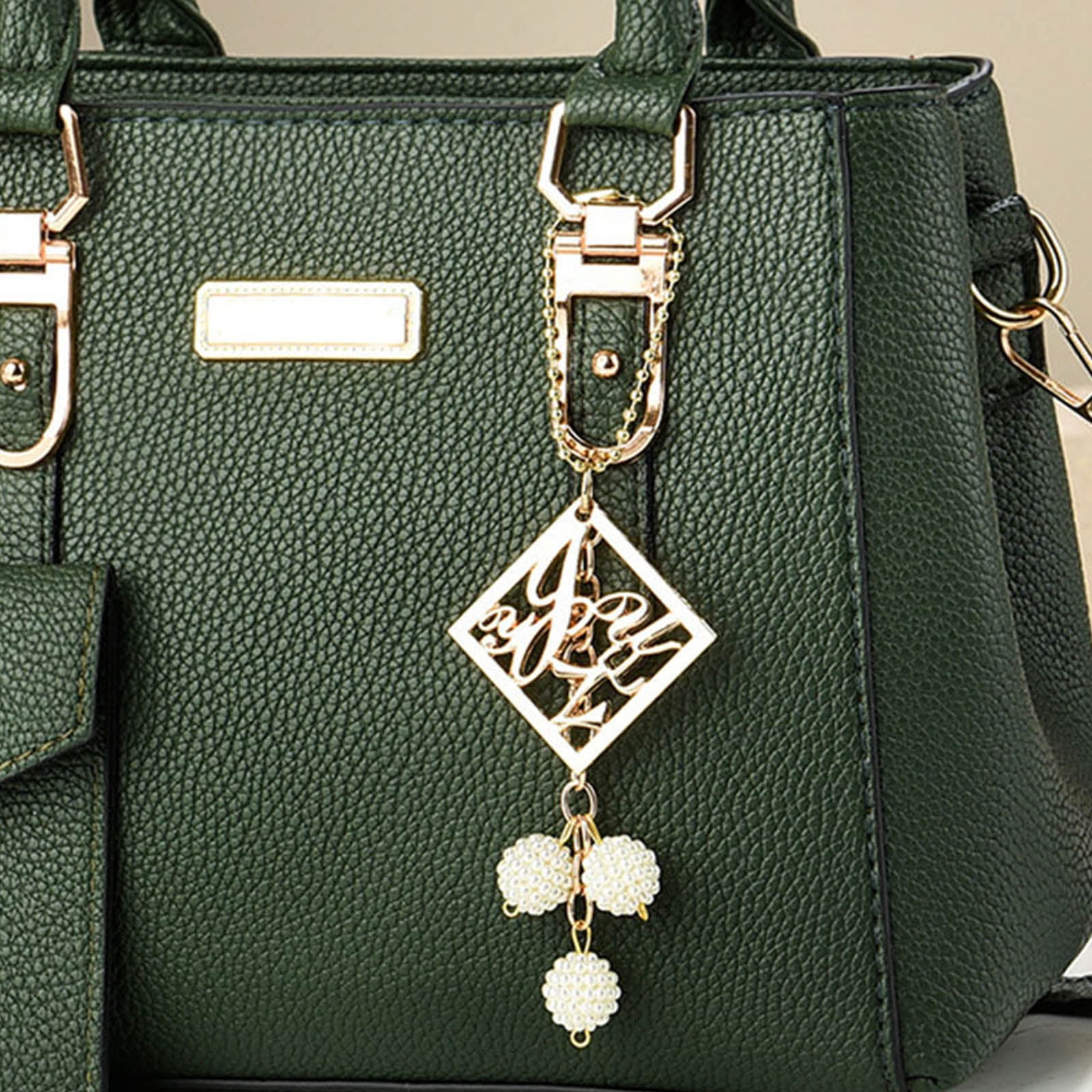 Faraee Women Handbag Wallet Tote Shoulder Hobo Bag Top Handle Satchel Purse Set 2Pcs for Ladies Green