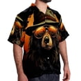 thumbnail image 2 of Vintage Bear Men's Short Sleeve Poplin Shirt, Casual Button Down Shirts, Printed Summer Beach Shirt, Unisex Casual Button Down Top, 2 of 6