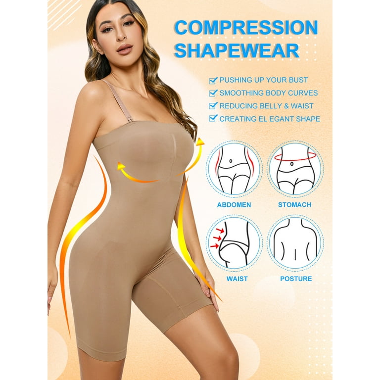 Tummy Control Shapewear for Women Seamless Bodysuit Overbust Corset Top Mid  Thigh Body Shaper Shorts 