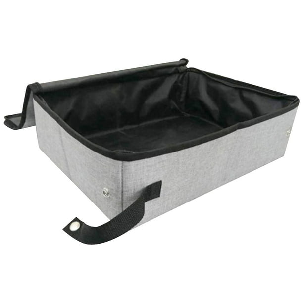 Irfora Caja de arena para gatos de viaje Caja de arena para gatos portátil con tapa plegable impermeable para viajes al aire libre Irfora Cuenca