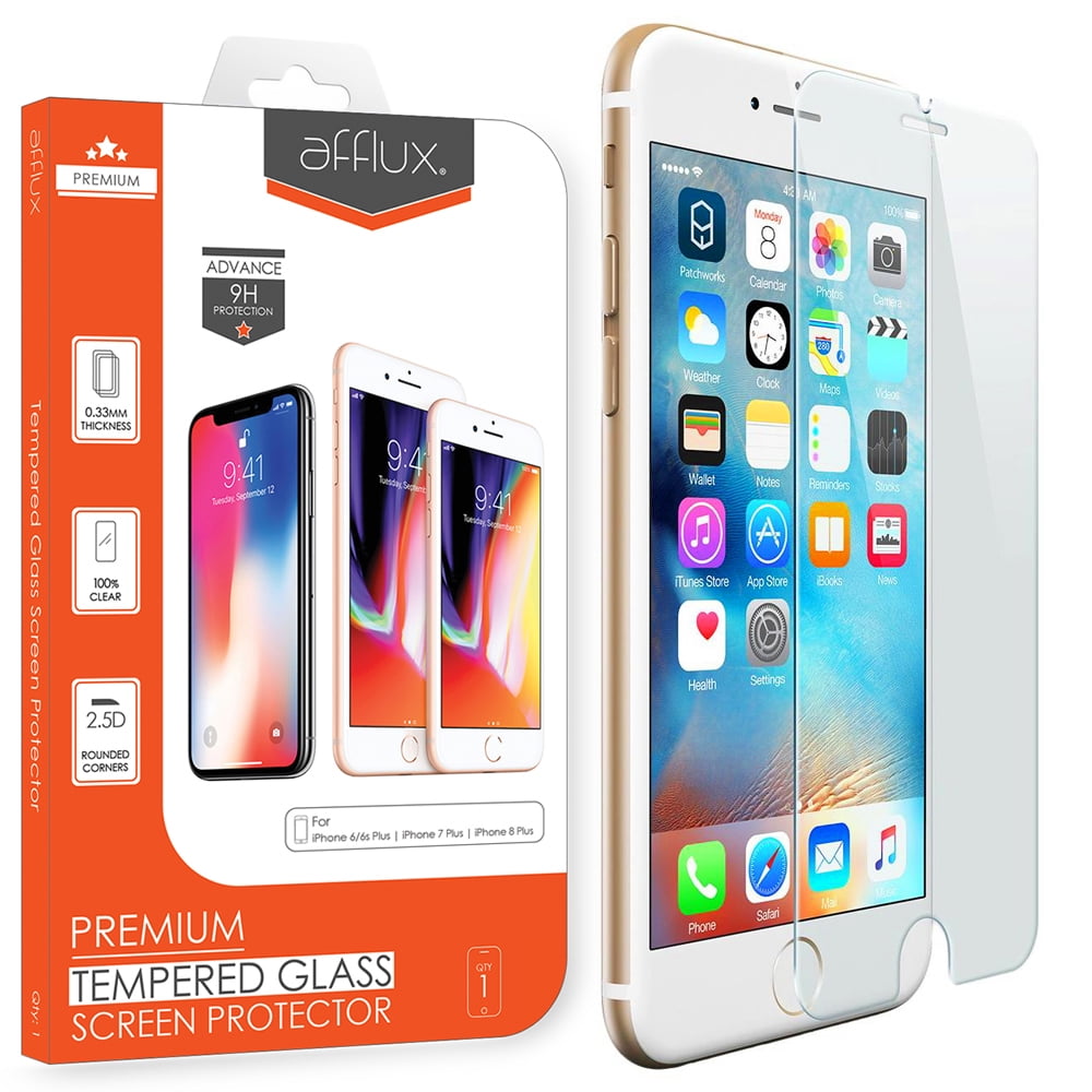 Afflux Apple iPhone 8 Plus Tempered Glass Screen Protector Film Guard