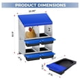 thumbnail image 2 of EastVita 4 Holes Galvanized Steel Chicken Nesting Box-Automatic Roll Out Egg Collection Removable Tray-Weatherproof Wall Mount Laying Box with Perch for Hens-Easy Clean Assemble for Coop-Blue, 2 of 7