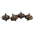thumbnail image 2 of Northlight 4ct Shiny Glitter Swirl Shatterproof Onion Drop Christmas Ornament Set 5.75" - Brown, 2 of 3