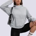 thumbnail image 5 of UAMVSH Womens Hoodies Oversized Solid Color Basic Hooded Sweatshirts Classic Fall Long Sleeve Pullover with Thumb Hole(X-Large,Gray), 5 of 5