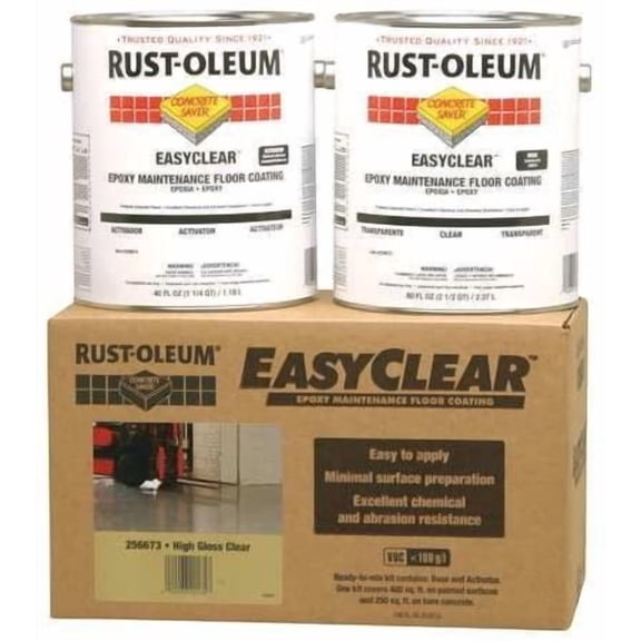 1 gal Containers, Partial Fill Activator 40 fl oz; Base 80 fl oz Floor Coating, High Gloss Finish