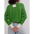 thumbnail image 4 of Gupgi Women Sweaters Long Sleeve Bow Tie Front Contrast Color Knit Cardigan Fall Slim Sweater, 4 of 6
