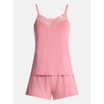 thumbnail image 6 of Joyspun Women’s Dreamy Soft Collection Lace Trim Knit Cami and Shorts Set, Sizes XS-3X, 6 of 6