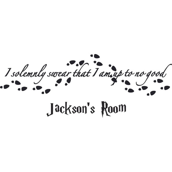 I Am Up To No Good Vinyl Wall Decal for Home - Shoe Prints Walking In Trouble Cute Wall Décor Bedroom Living Room Entry - Removable High Tact - Size: 12 In x 20 In