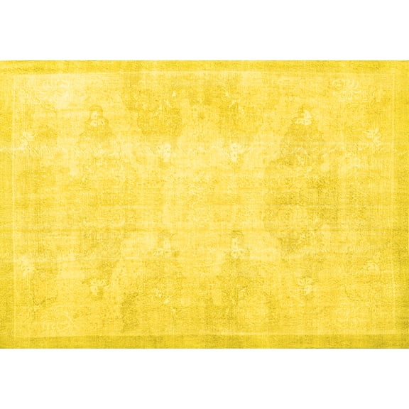 Ahgly Company Indoor Rectangle Persian Yellow Traditional Area Rugs, 5' x 7'
