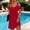 Red, variant on Summer Dresses for Women Off The Shoulder Mini Red Short Sleeve Solid Ladies Sundress Vacation