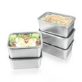 thumbnail image 1 of 5pcs Stainless Steel Food Containers with Lids, Stacking Snack Container, Reusable Containers For Snacks, Prep Containers Metal Lunch Container for Office, 1 of 7