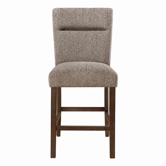 D4355 Brown Padded Wooden Barstool set of 2