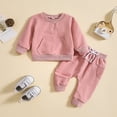 thumbnail image 3 of DJDLJWCJ Girls 2 Piece Outfit Set Long Sleeve Crewneck Sweatshirt and Elastic Waist Jogger Pants Set Pink Size 3T, 3 of 9