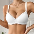 thumbnail image 4 of Huowey Women's Bra Underwire Soft Support Plus Size Lingerie For Women Solid Color Comfortable Breathable Push Up Bras Outwear, 4 of 9