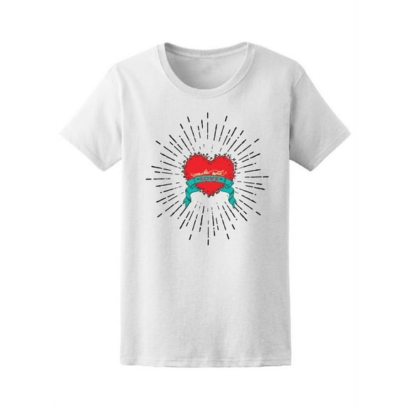 Cute With Love Heart Tee Women's -Image by Shutterstock