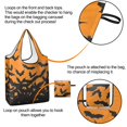 thumbnail image 4 of 5 Pack Foldable Shopping Bag,Halloween Bat Silhouette Pattern Reusable Grocery Bags with Pockets,Large Reusable Tote Bags with Handles Waterproof & Lightweight, 4 of 6