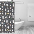 thumbnail image 2 of Shower Curtain, Lovely penguin Waterproof Fabric Plastic Shower Curtain, Drying Fast Bathroom Curtain with 9 Buttonholes, Ruffle Shower Curtain 60x72in, 2 of 8