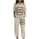thumbnail image 3 of Conjunto de dos piezas para mujer: camiseta de manga corta con botones y pantalón largo - Poliéster y spandex, estilo informal de verano, 3 of 7