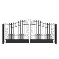 ALEKO Steel Dual Swing 14 x 6 feet Black Driveway Gate Venice Style