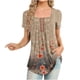 thumbnail image 2 of Fiudx Ofertas Flash Artículos En Oferta Blusa Holgada de Manga Corta Informal con Estampado a La Moda para Mujer, 2 of 4