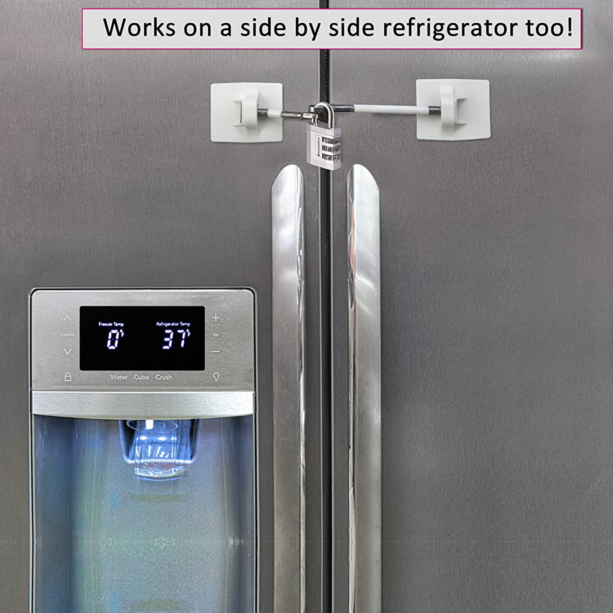 Computer Security Products Refrigerator Lock Fridge Freezer Security White with Silver Combination Padlock
