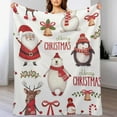 thumbnail image 2 of Merry Christmas Blanket Fleece Cozy Warm Pink Cute Reindeer Bling Lightweight Throw Blanket for Couch Sofa Bed for Adults Kids Boys Teens Gift 50"x60", 2 of 6
