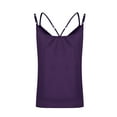 thumbnail image 6 of Felirenzacia Women's V Neck Silk Satin Tank with Adjustable Spaghetti Straps, Pullover Tube Tank,Purple,2XL, 6 of 7