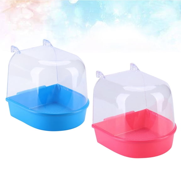 OUNONA Parrot Bathing Tub Set with Easy Install Bird Shower Basin, Innovative Design, 2 Pieces for Pet Bird Care