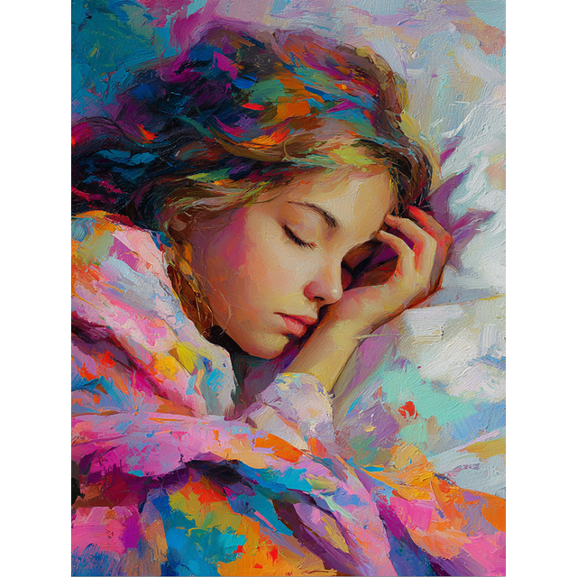 Qisvanset Toile Murale de Peinture à l'Huile Colorée et Rêveuse pour Fille 15,75 X 11,81 Pouces
