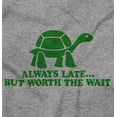 thumbnail image 2 of Always Late Worth Wait Funny Turtle Womens Fitted Plus Size Graphic Tee Brisco Brands 2X, 2 of 5