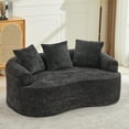 thumbnail image 2 of Curved Loveseat, Small Chenille Sofa with 3 Pillows, Deep Seat Couch for Apartment, Living Room, No Assembly Needed, 2 of 9
