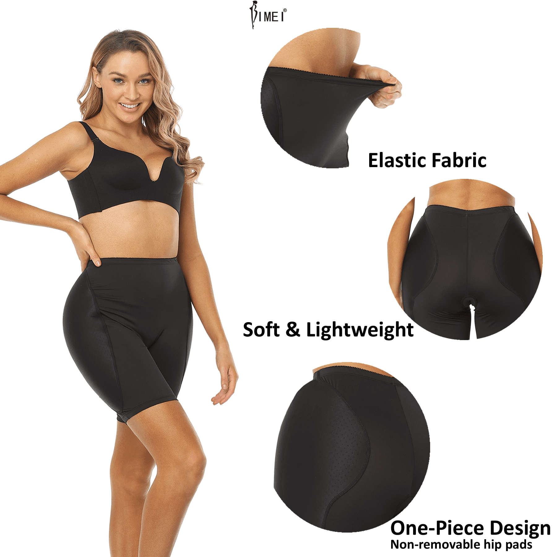 Buy Brachy Women's Cotton and Elastane Butt Hip Enhancer Panty (Pack of 1)  (BCA_PDDPANB01_Small_Black_Black_Size: Small) at