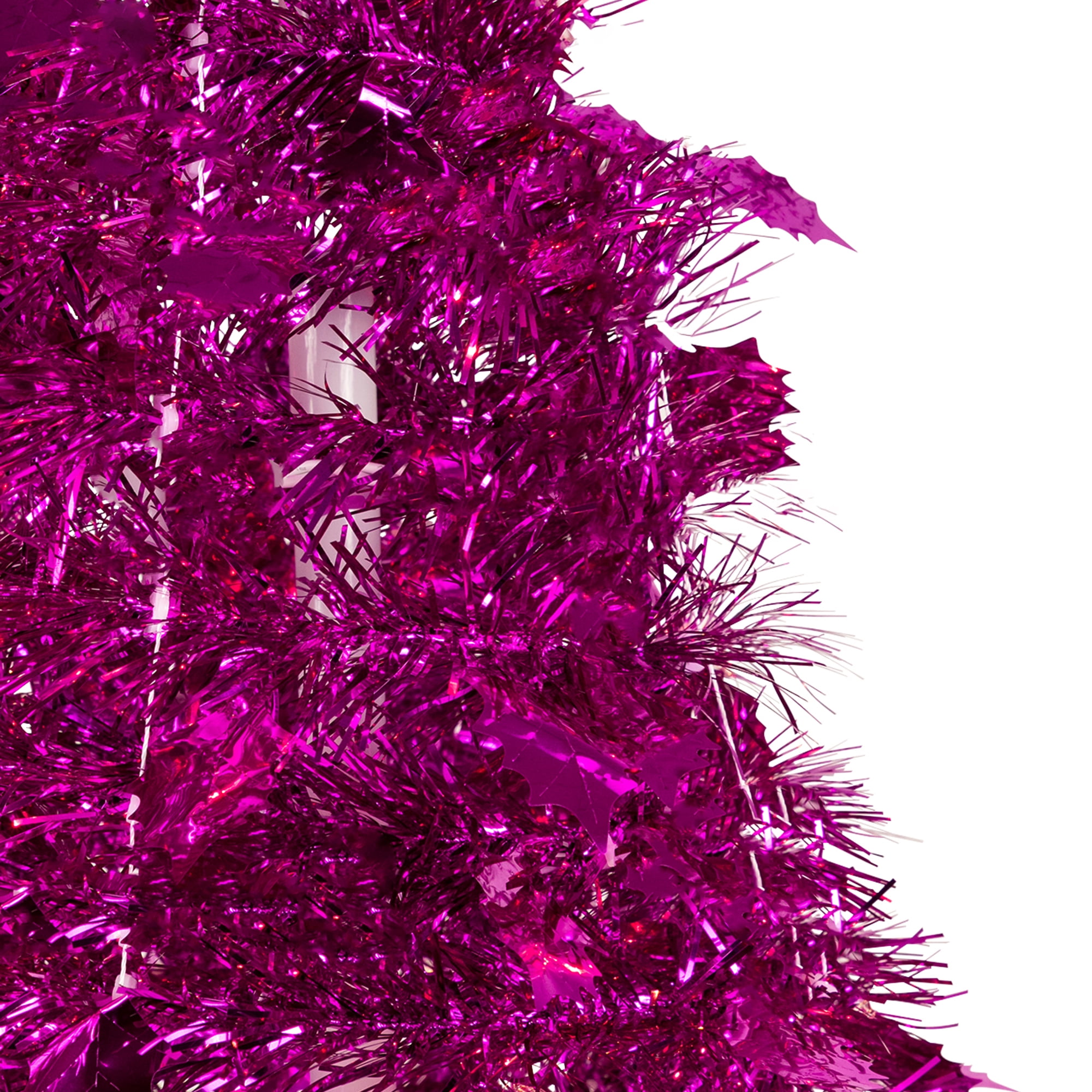 Northlight 4' Pink Tinsel Pop-Up Artificial Christmas Tree, Unlit